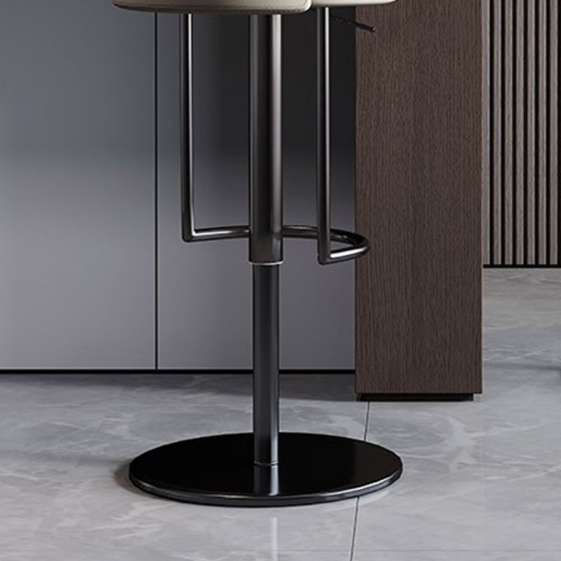 Industrial Style Liftable Bar Stool PU Leather Counter Bar Stool with Metal Legs for Home