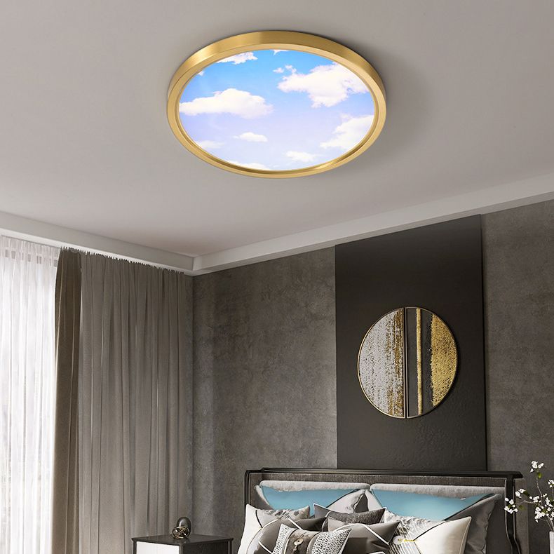 Modern Ceiling Lamp Colorful LED Flush Mount Light Fixture for Bedroom