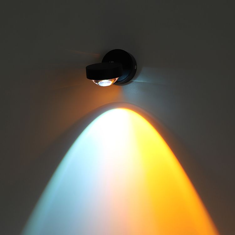 Black Sunset Projector Wall Lamp Decorative LED Metal Sconce Light with Swivel