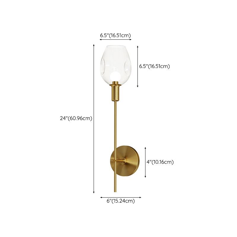 1 Light Unique Shape Wall Mount Light Fixture Modern Wall Mounted Lighting in Gold Fixture