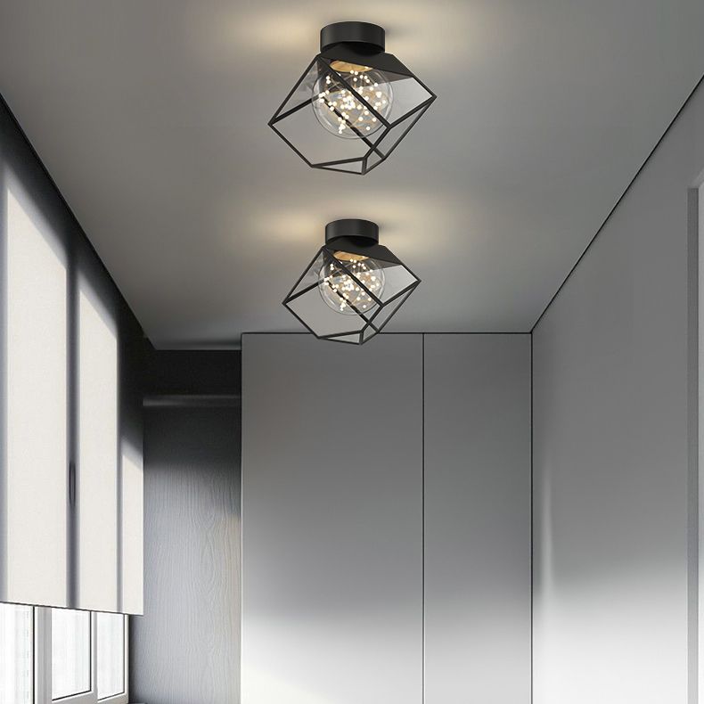Ball Shape LED Ceiling Lamp Modern Iron 1 Light Flush Mount for Aisle Balcony
