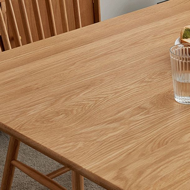Moderne eiken houten tafel in de natuur rechthoekige eettafel met houten basis en 4 poten
