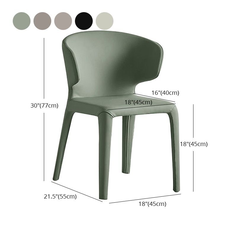 Silla de comedor moderna de piel sintética con respaldo lateral para uso doméstico