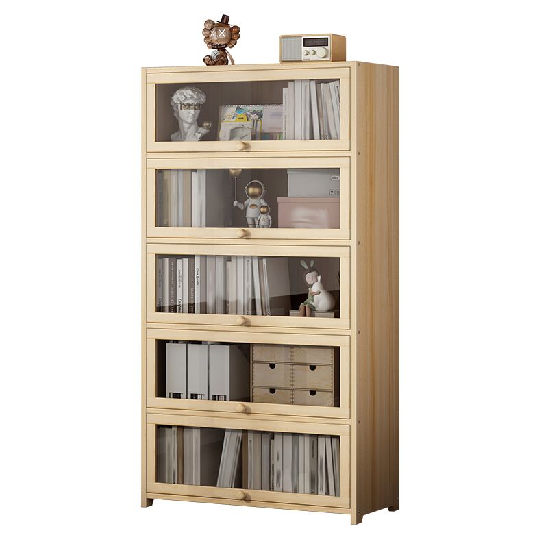 Contemporary Bookshelf Standard Wooden Closed Back Bookcase with Shelves