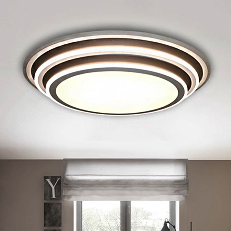 Multi-Layer Bedroom Flushmount Lighting Acrylic 19.5"/32" Wide Simple LED Flush Ceiling Light in Warm/White Light