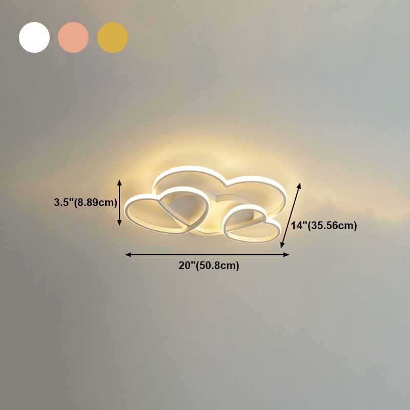 Modern Style Ceiling Light Lovely Color Linear Flush Mount Light Fixture for Bedroom