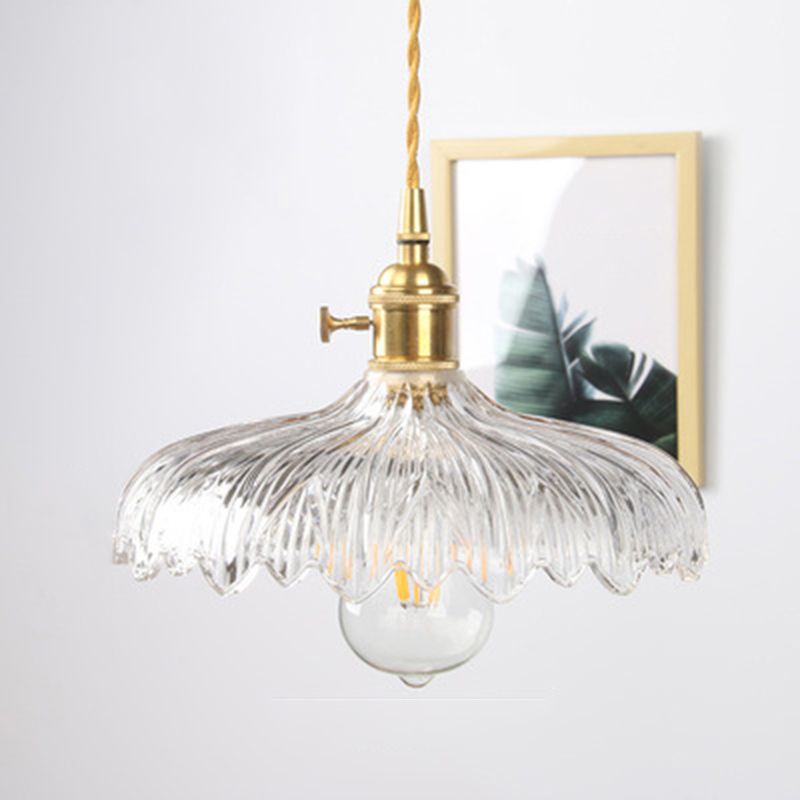 I pendenti in vetro in ottone illuminazione industriale 1 luce appesa alla luce per il ristorante