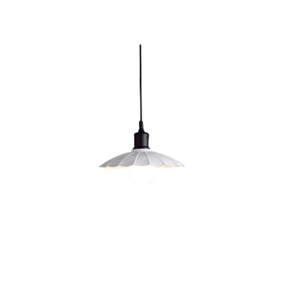 Moderner Stil mit überbrochener Schatten Decke Anhänger 10 "/12" Breite 1 Glühmetallhänge Deckenleuchte in Weiß