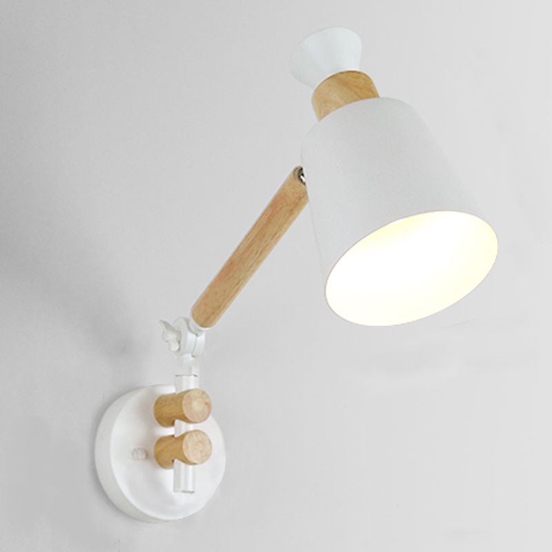 Geometric Shade Swing Arm Wall Lighting Modern Style Metal 1 Light Sconce Lamp