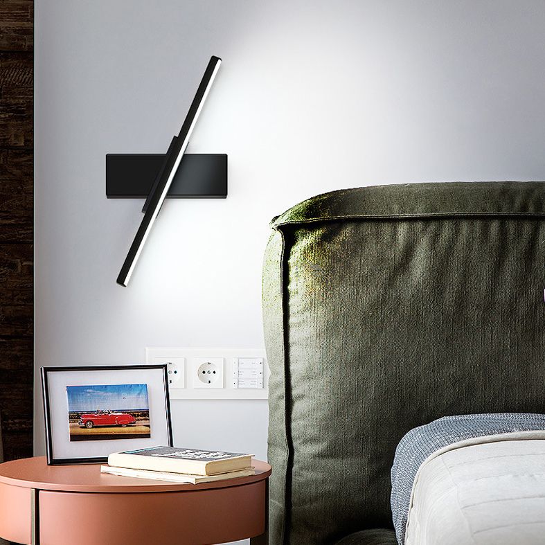 Moderne minimalistische stijl lineaire wandgemonteerde verlichtingsbeveiliging metaal 1 lichte wandwanden voor slaapkamer