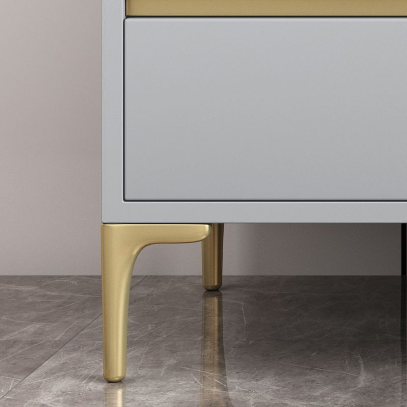 Glam Stone Storage Chest Bedroom Horizontal Chest with Drawers