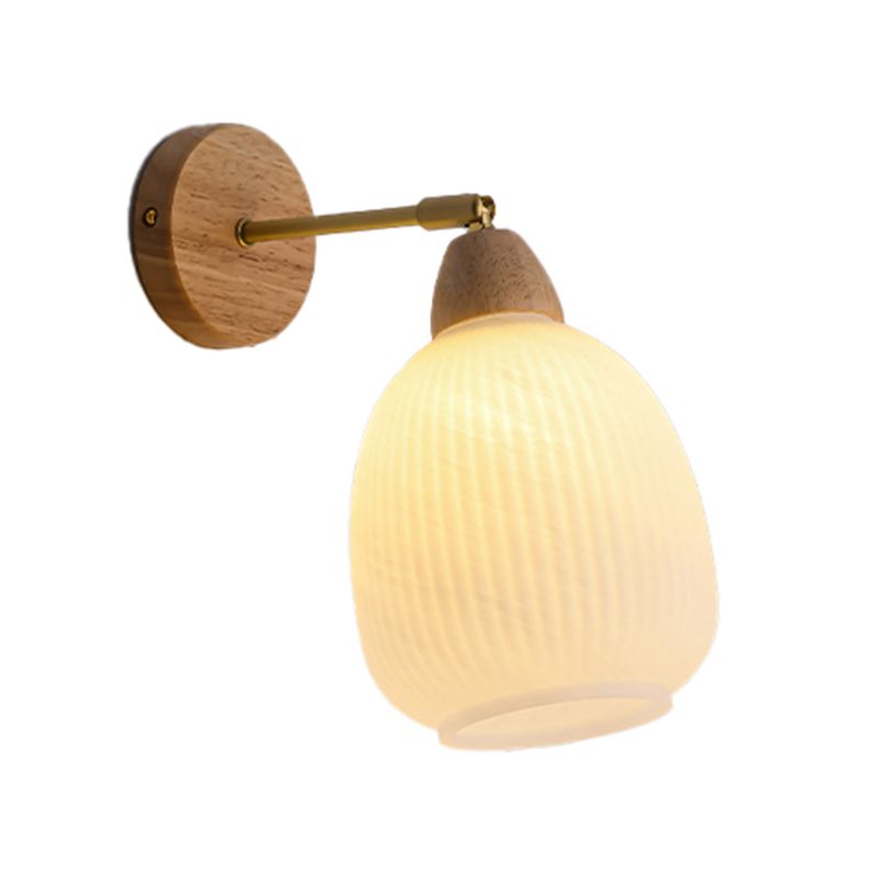 Contemporary Wall Light Fixture Simple Wooden Wall Light Sconce for Bedroom