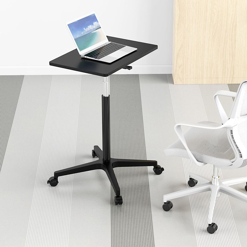 Rectangular Standing Desk Manufactured Wood Adjustable Desk with Caster Wheels