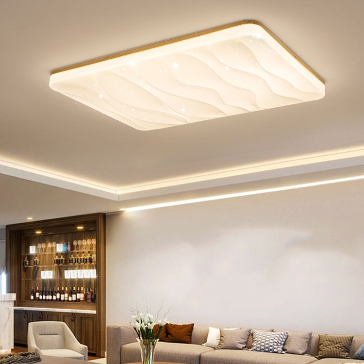 Modern LED Ceiling Mount Light Wooden Ceiling Lamp with Acrylic Shade for Bedroom