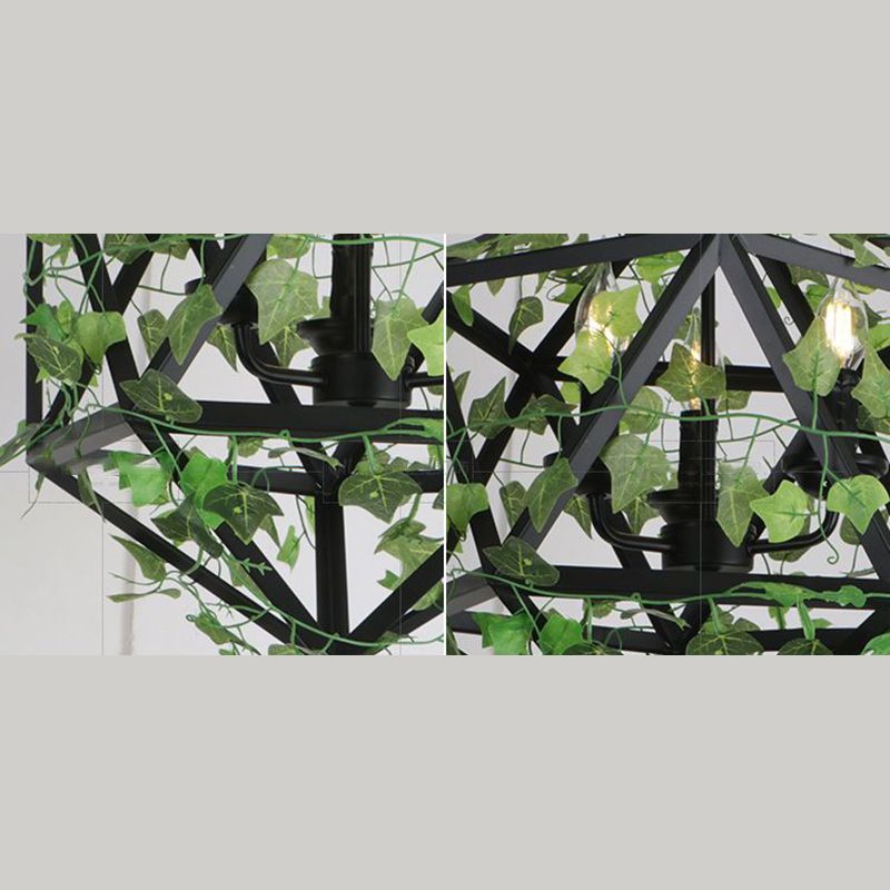 1 Light Pendant Light Fixture Industrial Metal Hanging Pendant Lights with Plants for Restaurant