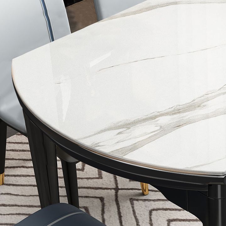 Sintered Stone Extendable Round Table for Restaurant Modern Dining Table with 4 Legs