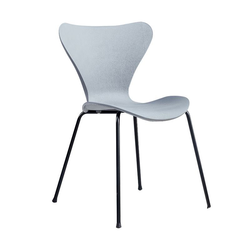 Sillas de comedor de metal contemporáneo, silla lateral sin brazos para cocina