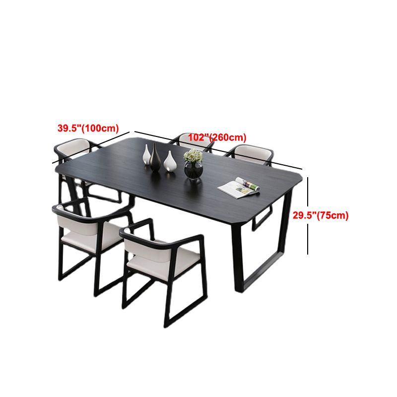 Simplicity Style Dining Table Solid Wood Black Dinette Table for Home and Kitchen
