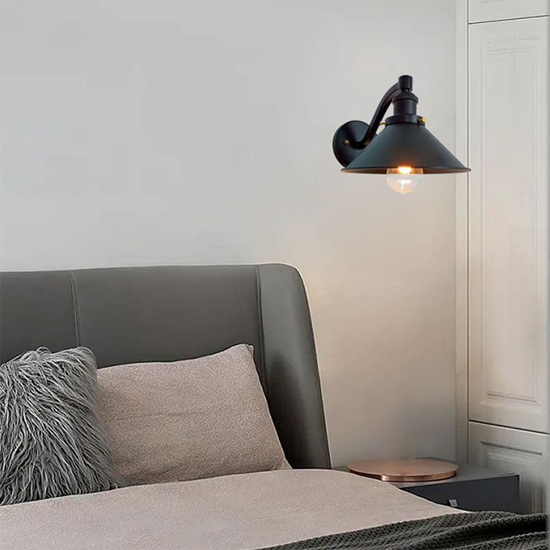 Industrial Wall Sconce Cone Shape Wall Light with Metal Shade for Living Room