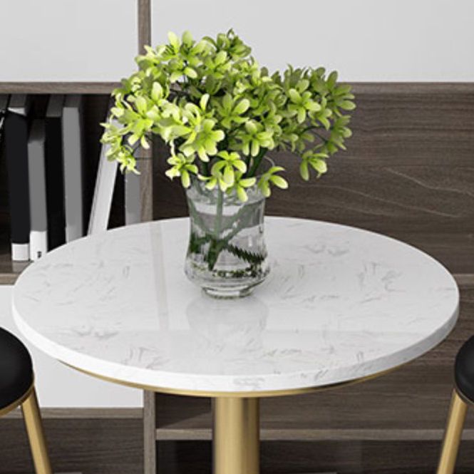 Glam 1/2/3/5 Pieces Artificial Marble Bar Table Set Fixed Table Counter Set