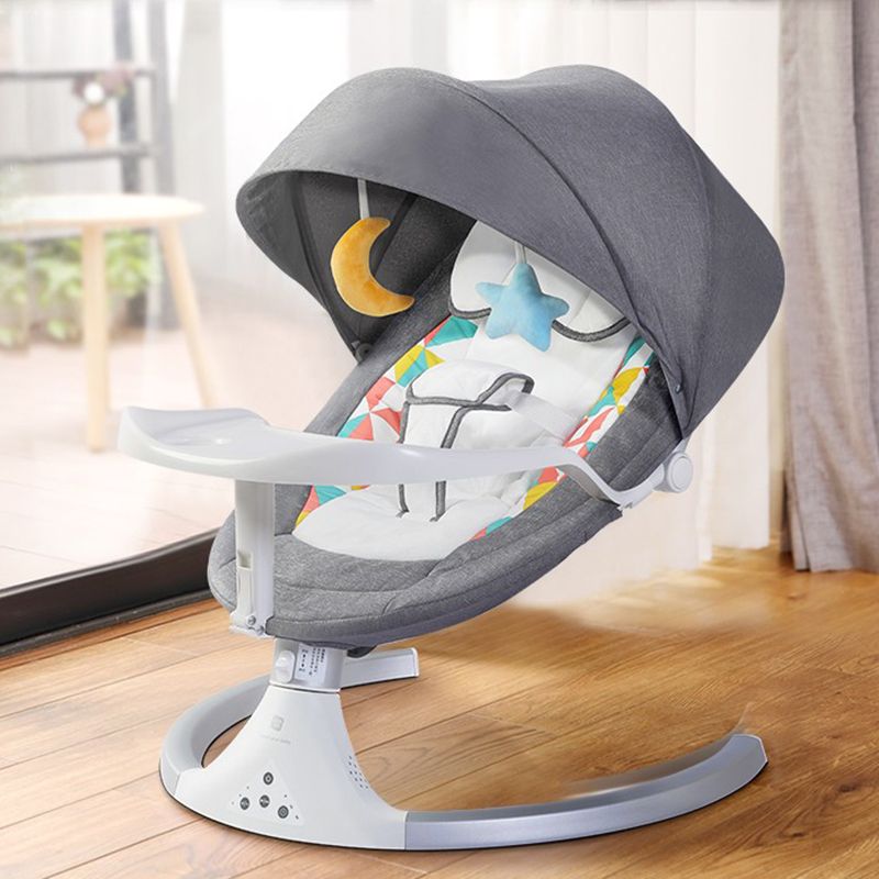 Metal Rocking Newborn Crib Cradle Electric Oval Cradle with Touching Screen