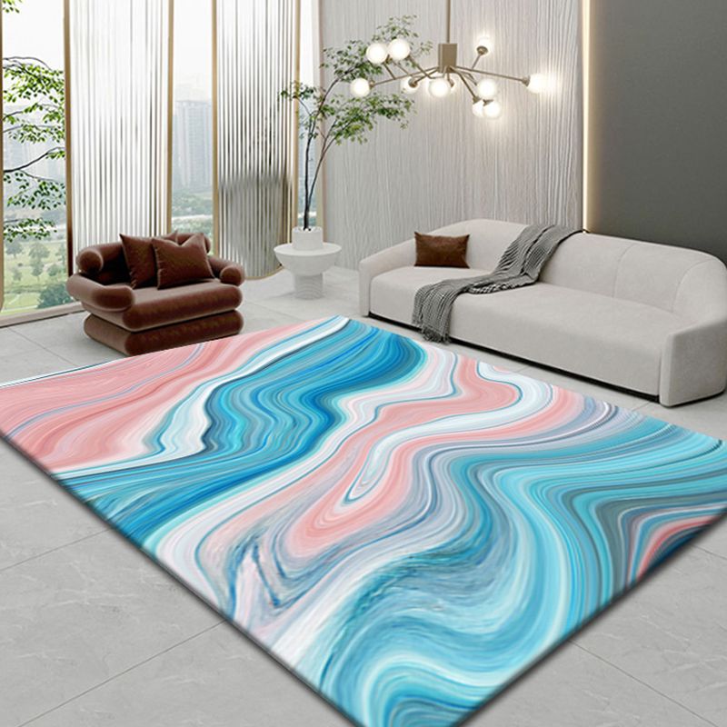 Mehrfarbiger Funky-Teppich mit Aquarell-Aufdruck, rutschfester Teppich für die Inneneinrichtung