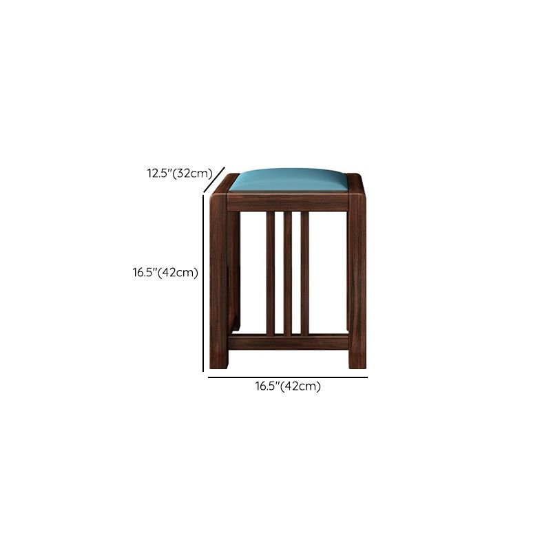Traditional 4-Drawer Brown Solid Wood Dressing Table with Mirror Makeup Vanity Stool