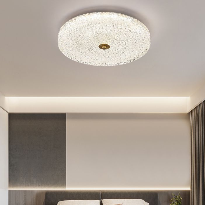 Nordic Style Ceiling Light Round Shape Ceiling Lamp with Glass Shade for Bedroom