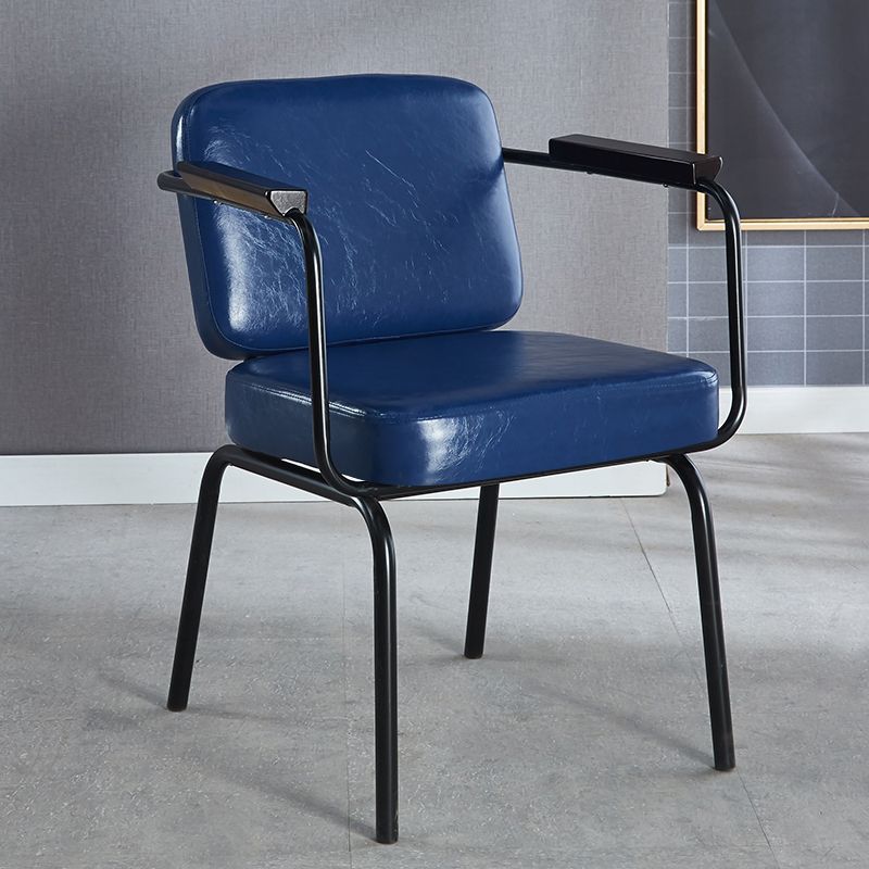 Chaise de salle à manger industrielle en métal, finition métallique, fauteuil de salle à manger Parsons