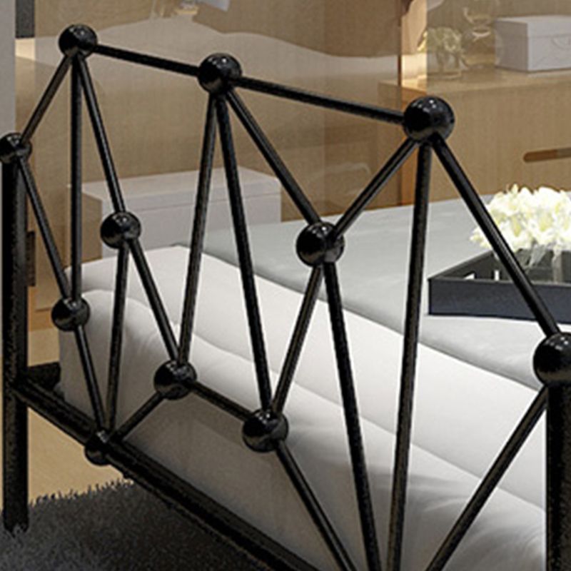 Contemporary Iron Bed Frame 39.76" H Wire-Grid Open-Frame Bed