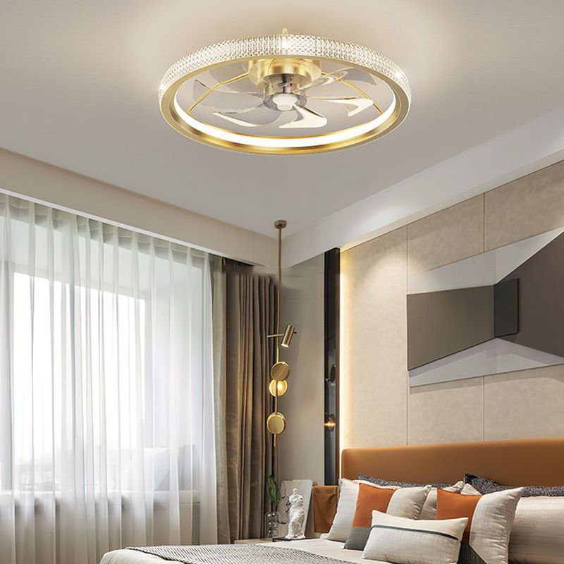 Éclair de ventilateur de plafond de style moderne Éclairage de ventilateur de plafond en métal pour chambre à coucher
