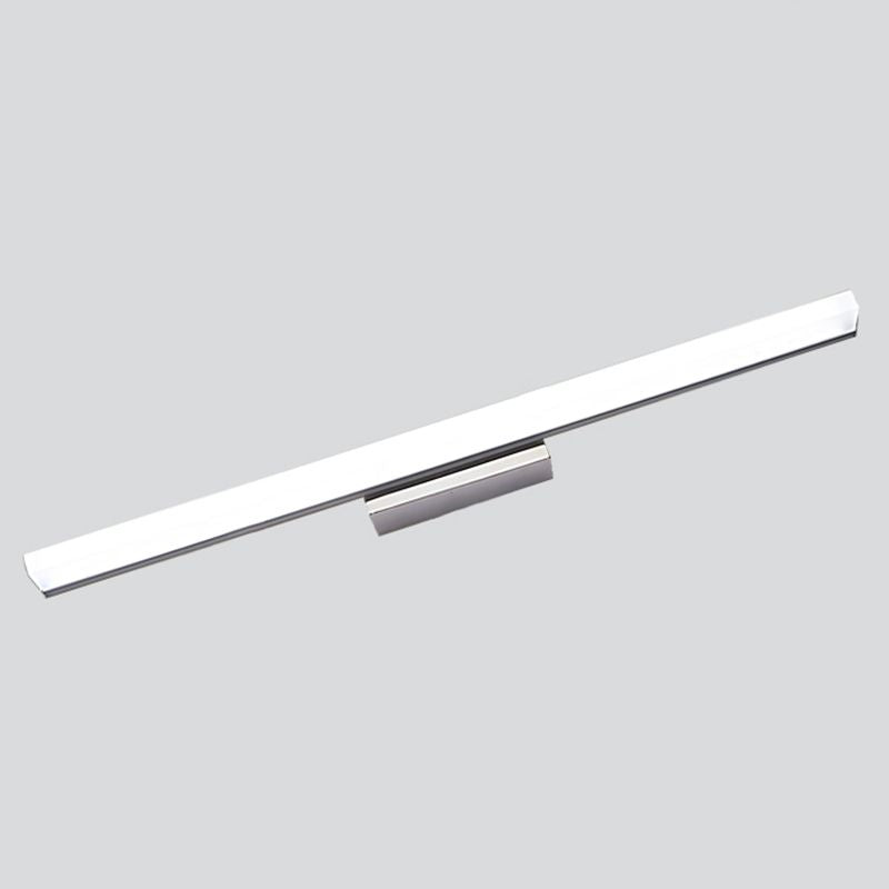 1-Light Linear Vanity Wall Lights Modern Style Metal Vanity Mirror Lights in Silver
