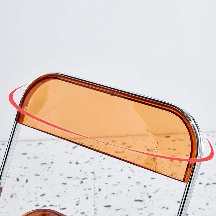 Chaise sans bras de salle à manger contemporaine en métal, chaise latérale de salle à manger simple à dossier ouvert