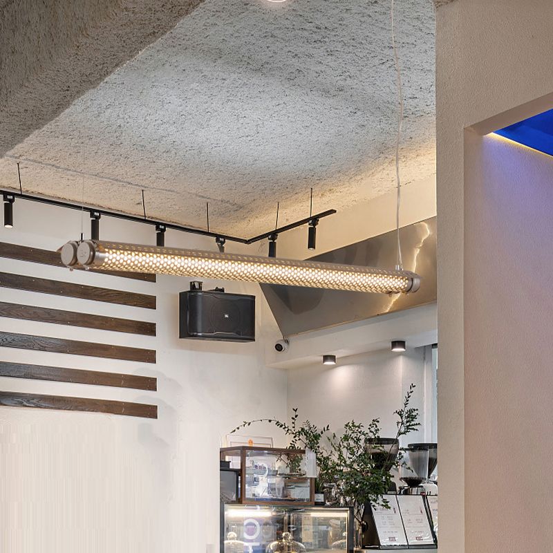 Industrial Metal Pendant Lamp Cylinder Shape Island Light for Living Room