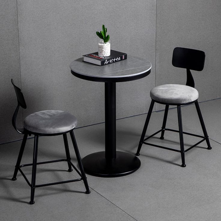 Industrial Bar and Counter Stool Metal Stool with Black Base