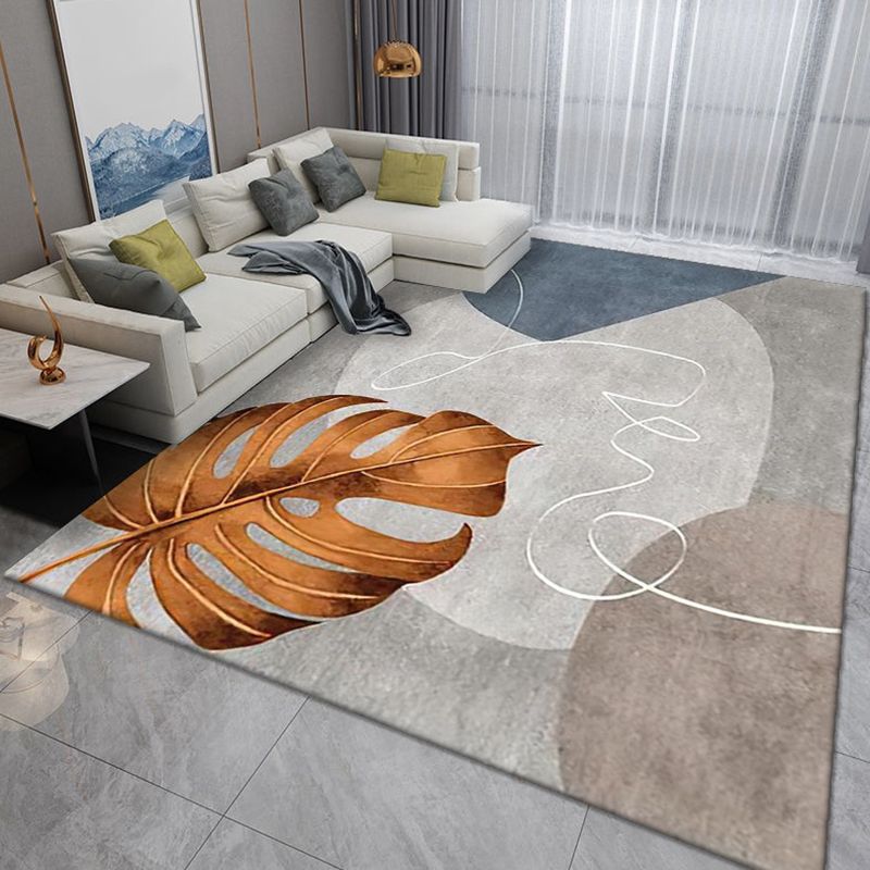 Green Color Piece Rug Polyester Indoor Rug Tear Resistant Rug for Living Room