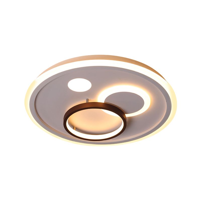 16,5 "/20,5" /20,5 " Wide Nordic Style round Rild Lighting Lamp Metal Integrado Led White Flush Lighting with Diffuser