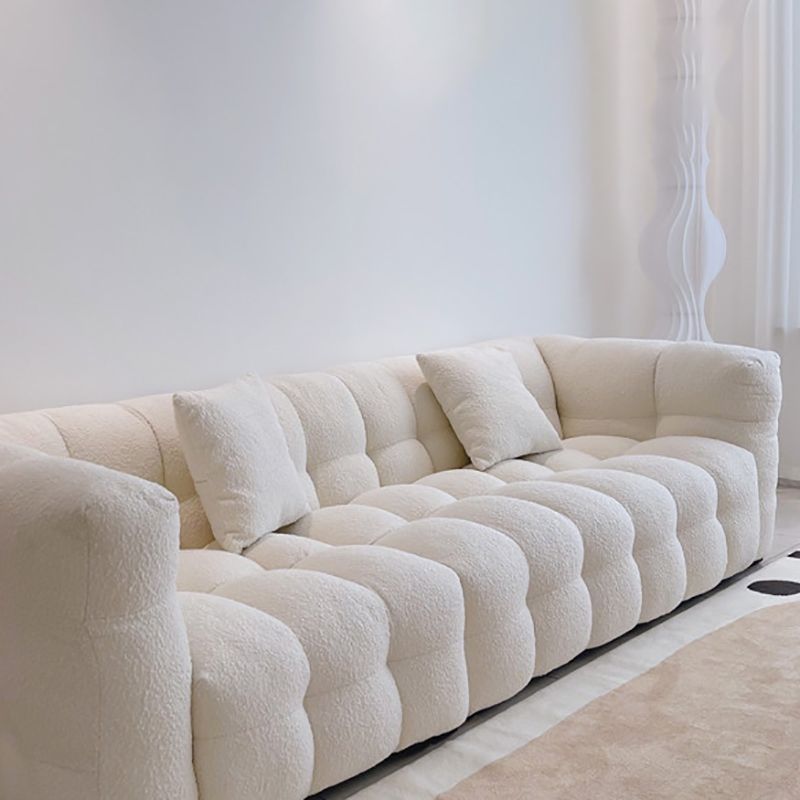 Scandinavian Biscuit Back White Tuxedo Arm Living Room Seating