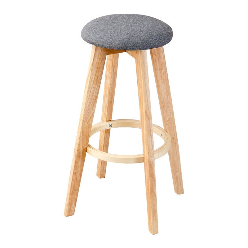 Contemporary Wood Barstool Fabric Upholstered Counter Stool in Matte Finish for Indoor