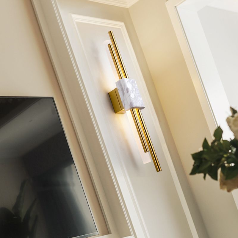 Stone Cylinder Wall Mounted Lamps Modern Style 1 Light LED Wall Sconce