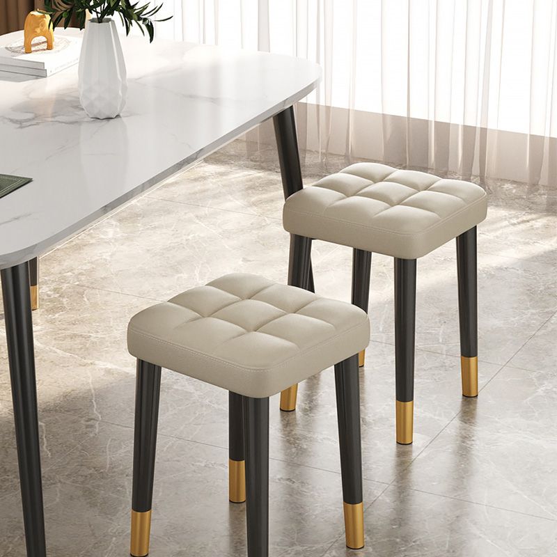 Water Resistant Ottoman Square Metal Frame Fabric Tufted Standard