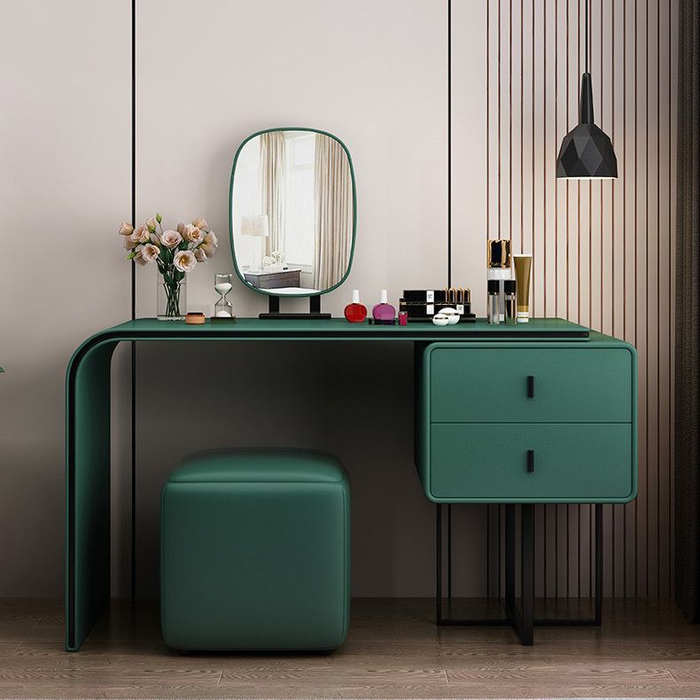 Glam Style 2-Drawer Solid Color Dressing Table Mirror Make-up Vanity