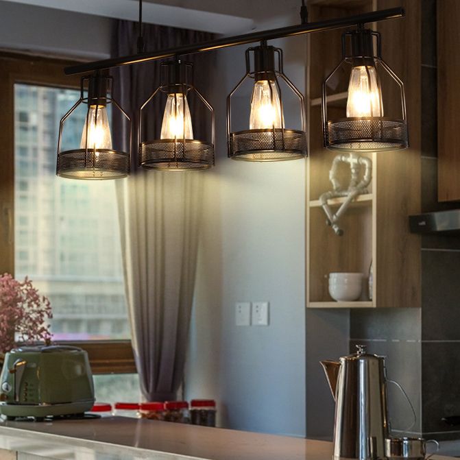 Metal Island Pendant Industrial Style Island Light Fixtures for Dining Room
