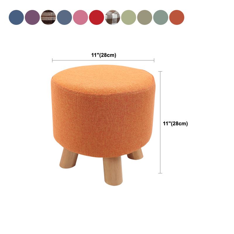 Trendy Cotton Blend Ottoman Plain Round Indoor Footstool Ottoman