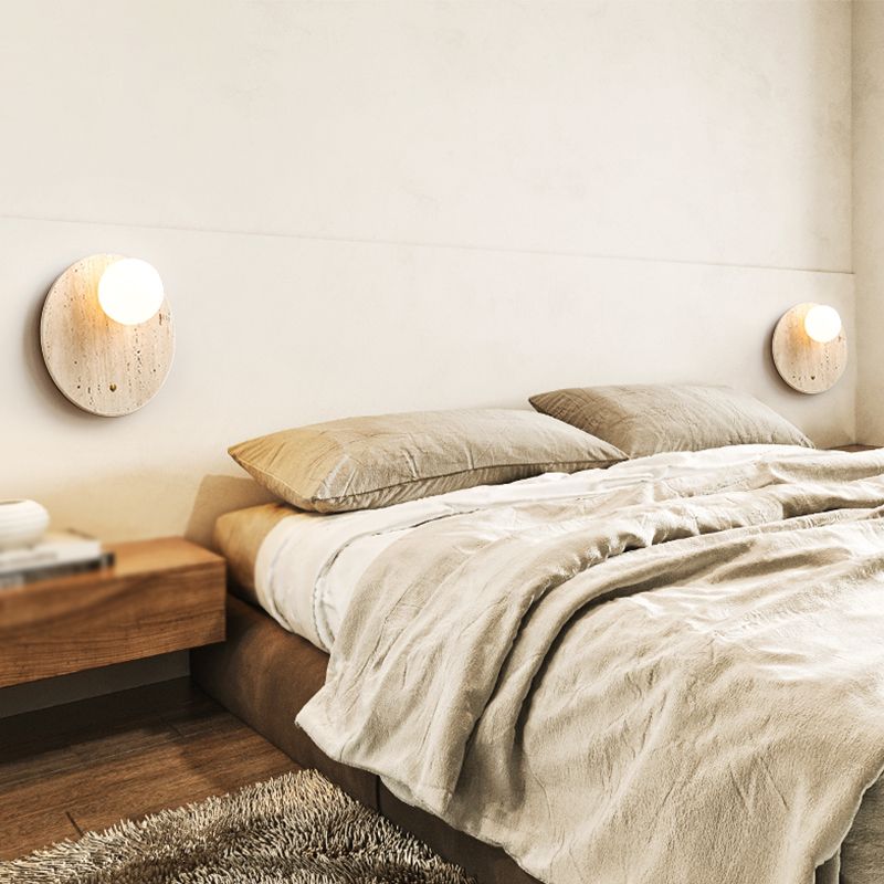 Modern 1-Light Wall Mounted Lighting Stone Wall Lamp for Bedroom