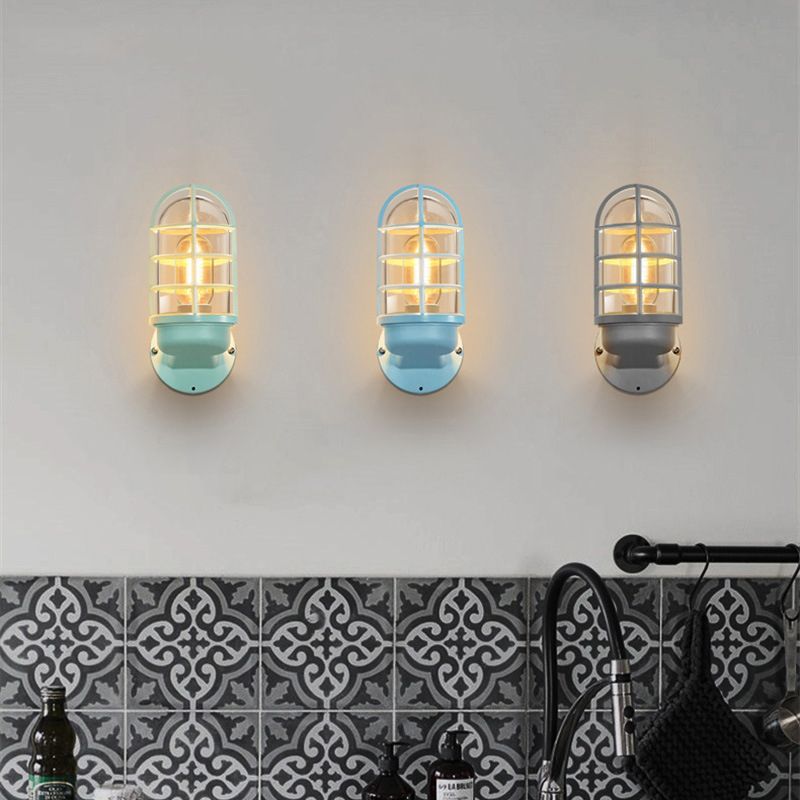 1 Light Metal Wall Mounted Wall Lights Modern Lantern Wall Sconces Lighting Fixtures for Bedroom