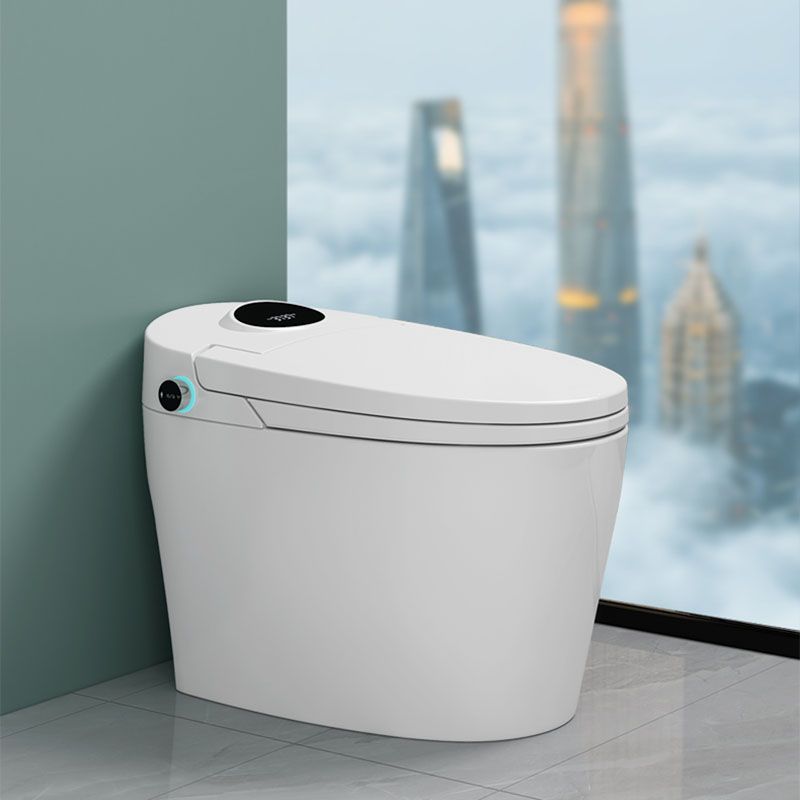 20.8" H White Electronic Toilet Elongated Floor Mount Bidet with Heated Seat