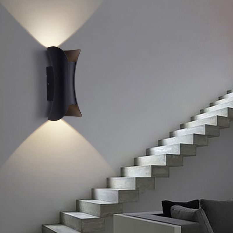 Curl Shape Wall Light Modern Style Metal 2 Lights Sconce for Living Room