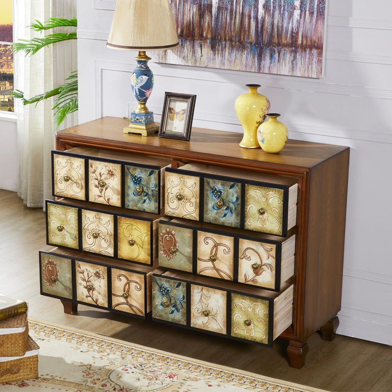 Traditional Storage Chest Solid Wood Storage Chest Dresser with 3/5/6 Drawers