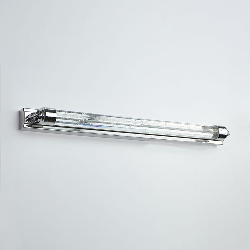 Sombra lineal de 1 luces mate de pared moderno espejo de cristal espejo de la pared lámpara de montaje en plata